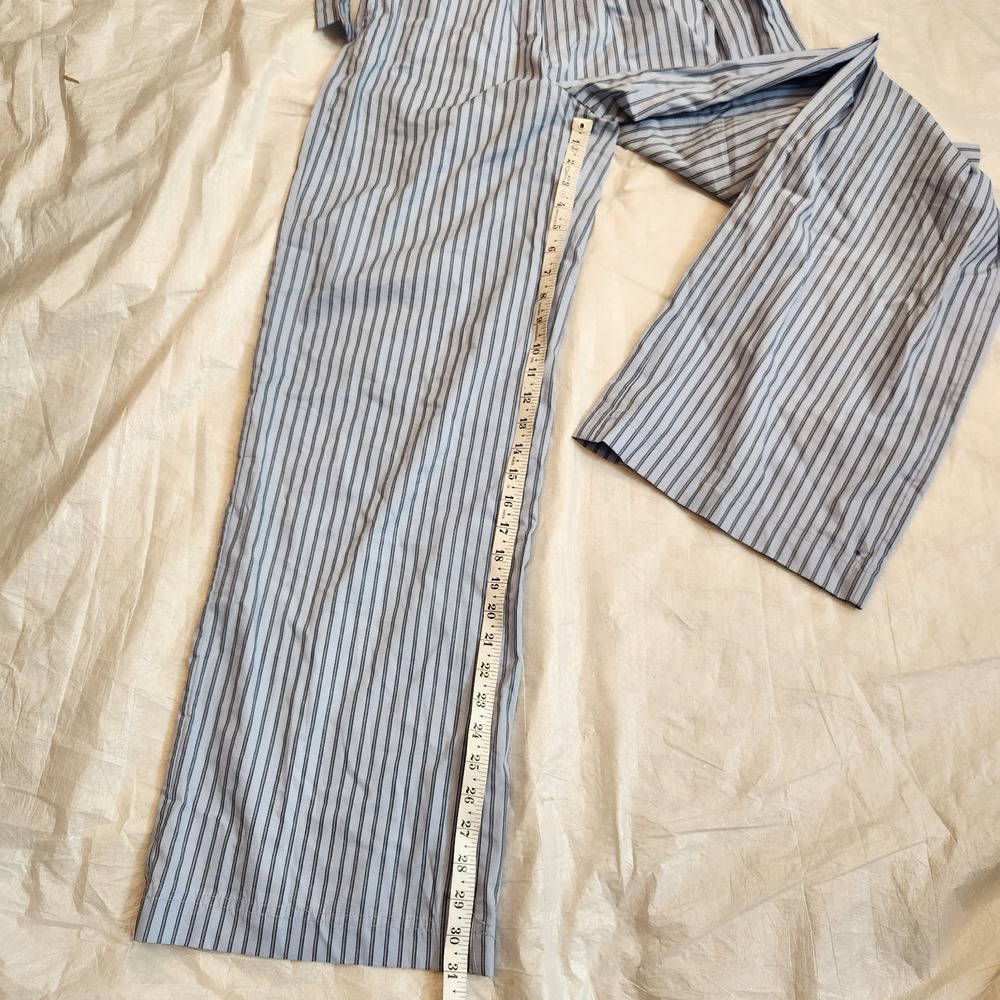 mbyM Irina-M Striped Blue 100% Cotton Wide Leg Casual Lounge Pants XS Coastal - Picture 2 of 9